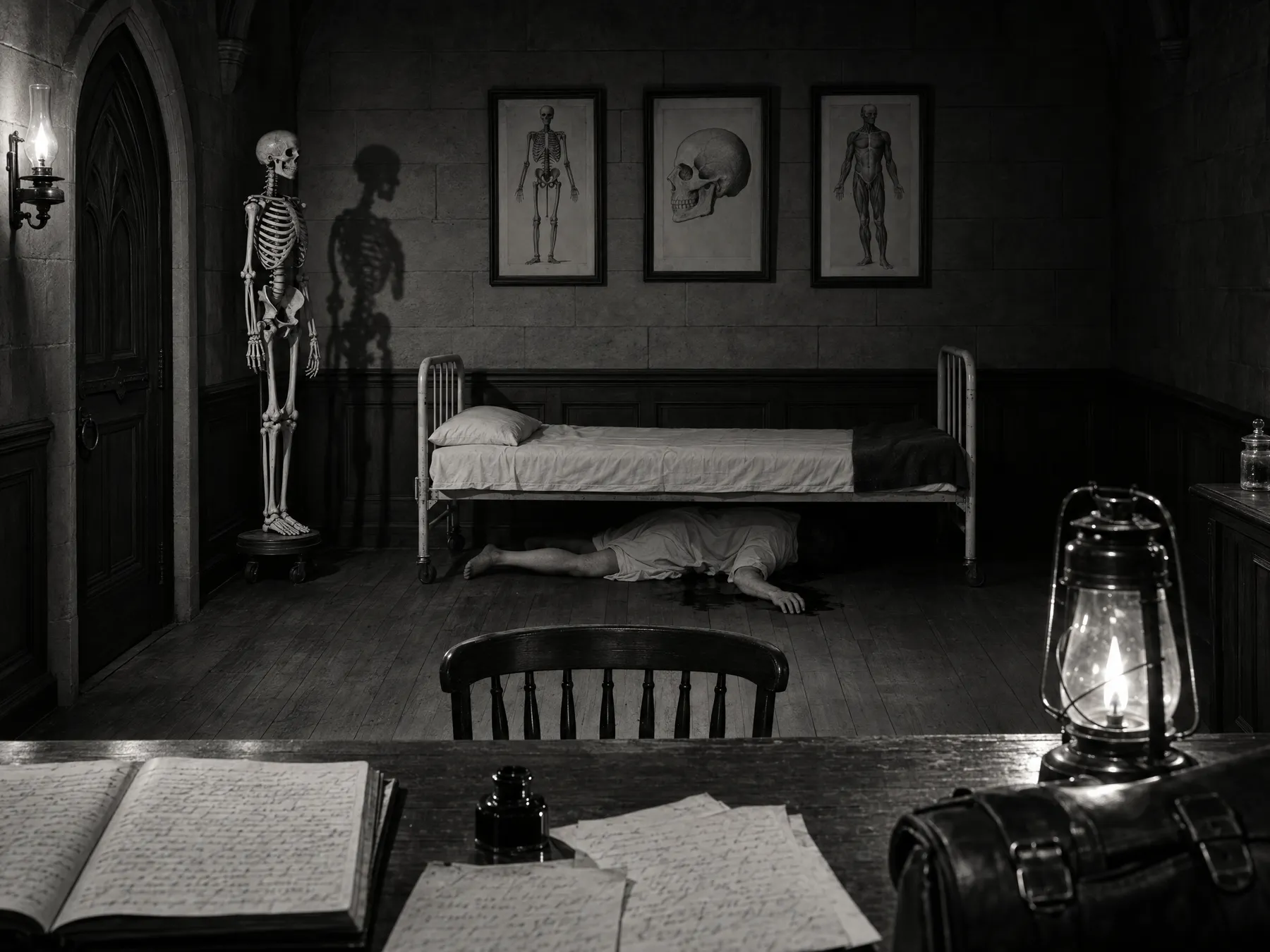 The black-and-white patient wall of Jekyll’s office