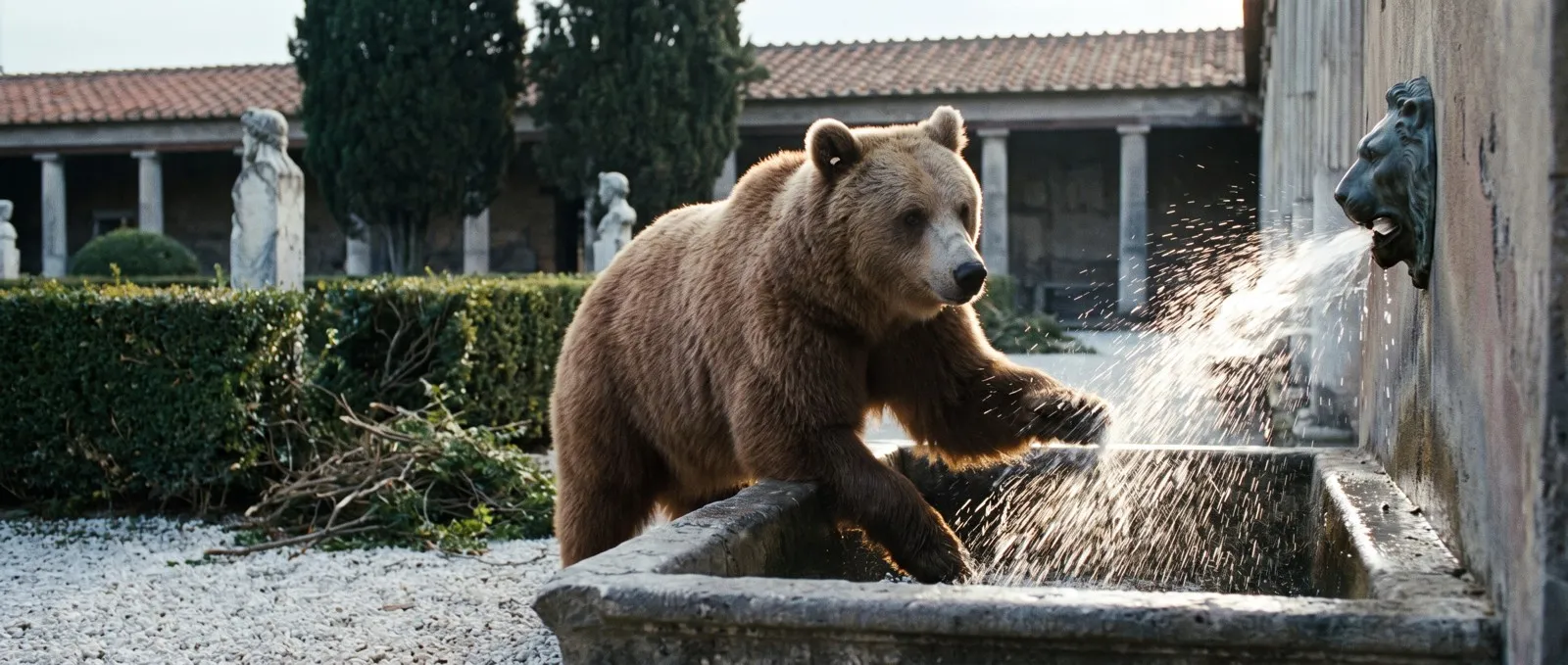 An earlier bear variation in a palace fountain